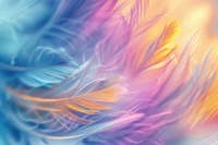 Vibrant Feathers in Ethereal Hues