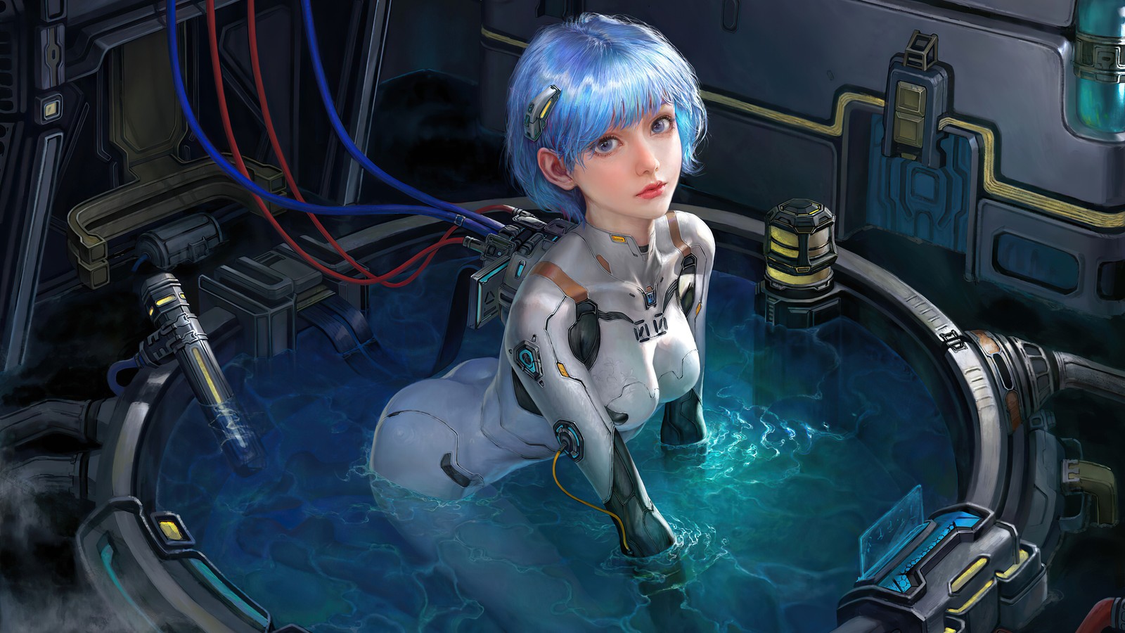 Скачать обои рей аямами, rei ayanami, евангелион, аниме, anime