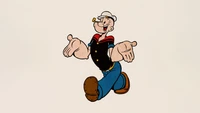 Cheerful Popeye the Sailor Man in a playful pose