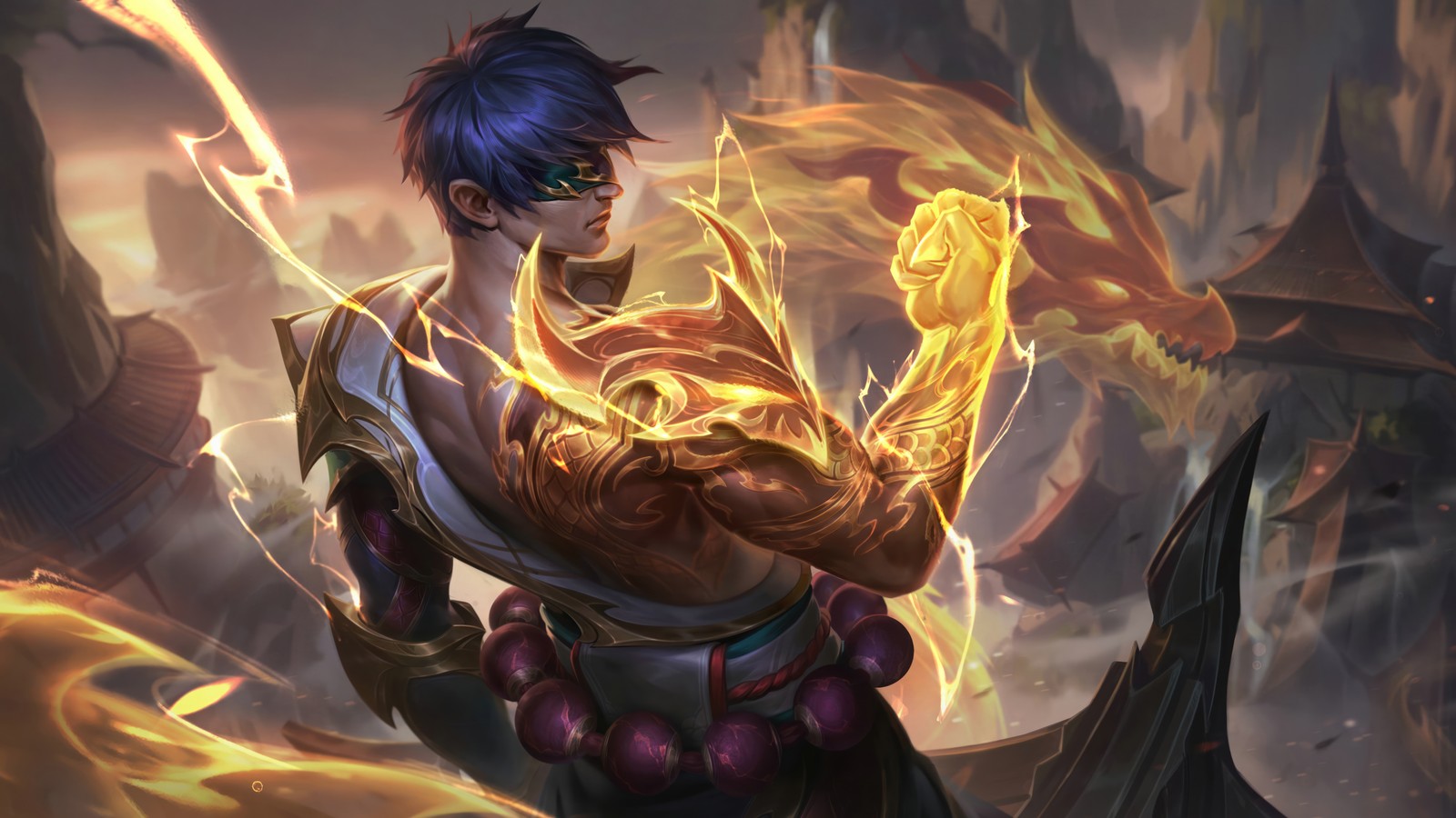 dragon fist, lee sin, mythic, chroma, skin wallpaper