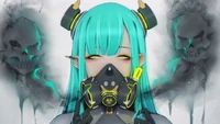 anime, girls, toxic, gas mask, sci fi wallpaper