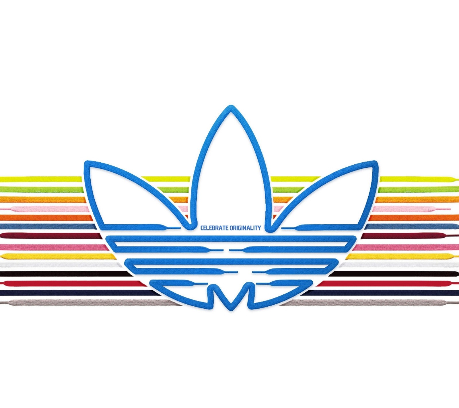 Logotipo da adidas em um fundo listrado colorido (logotipos)