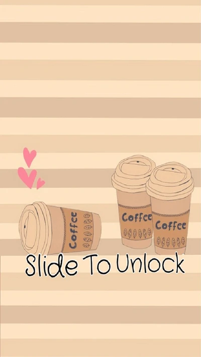 coffee, cute, slide, unlock