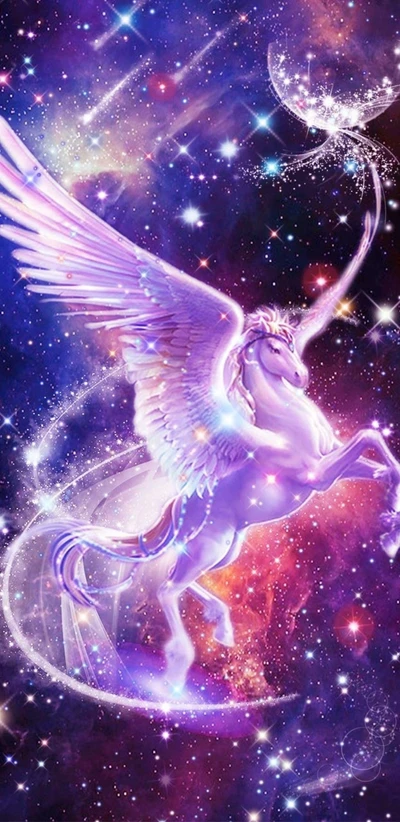 Sparkling Unicorn in a Glittering Galaxy