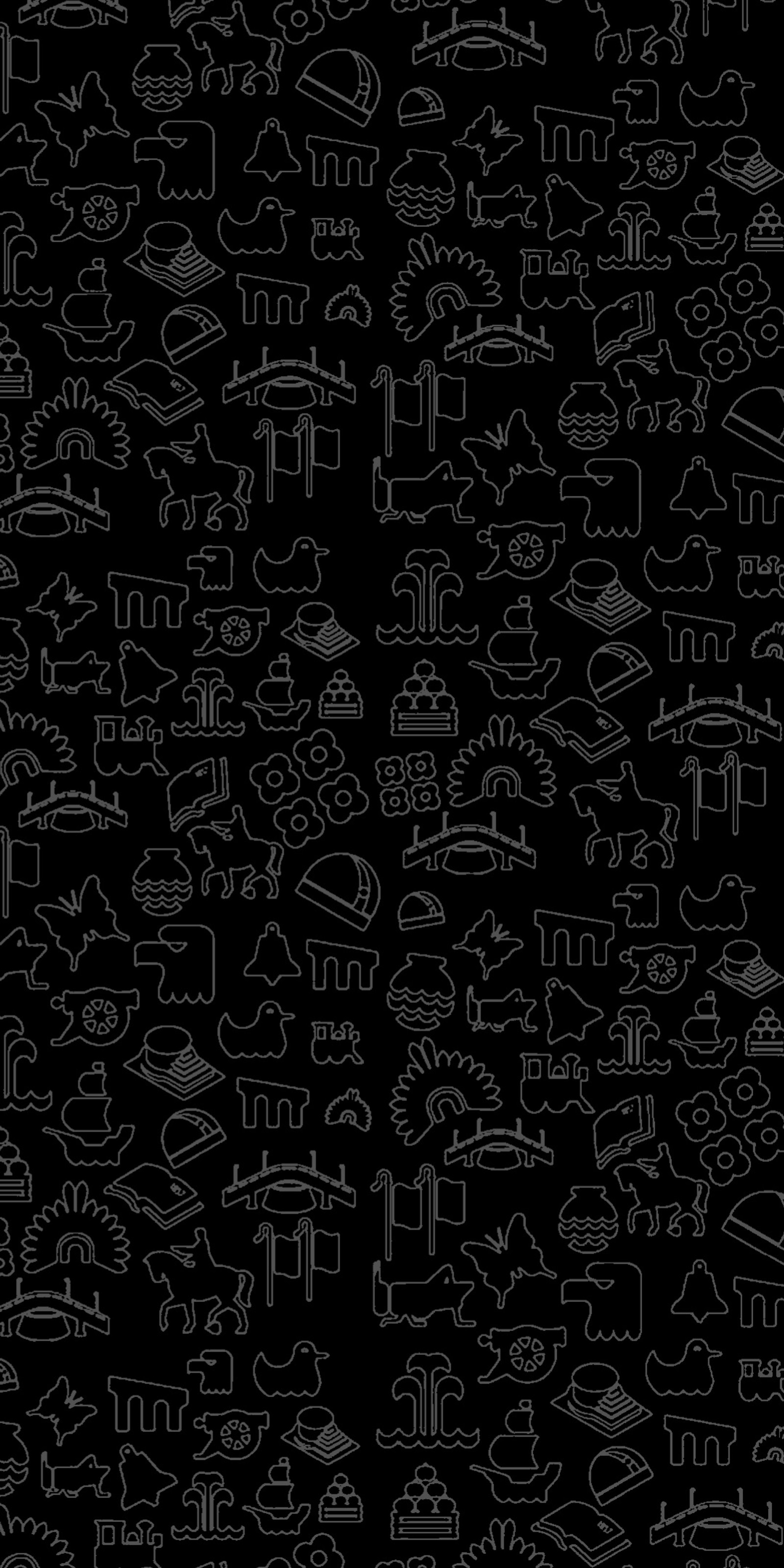 A black and white pattern with a lot of different symbols (city, creativity, icons, metro, mexico)