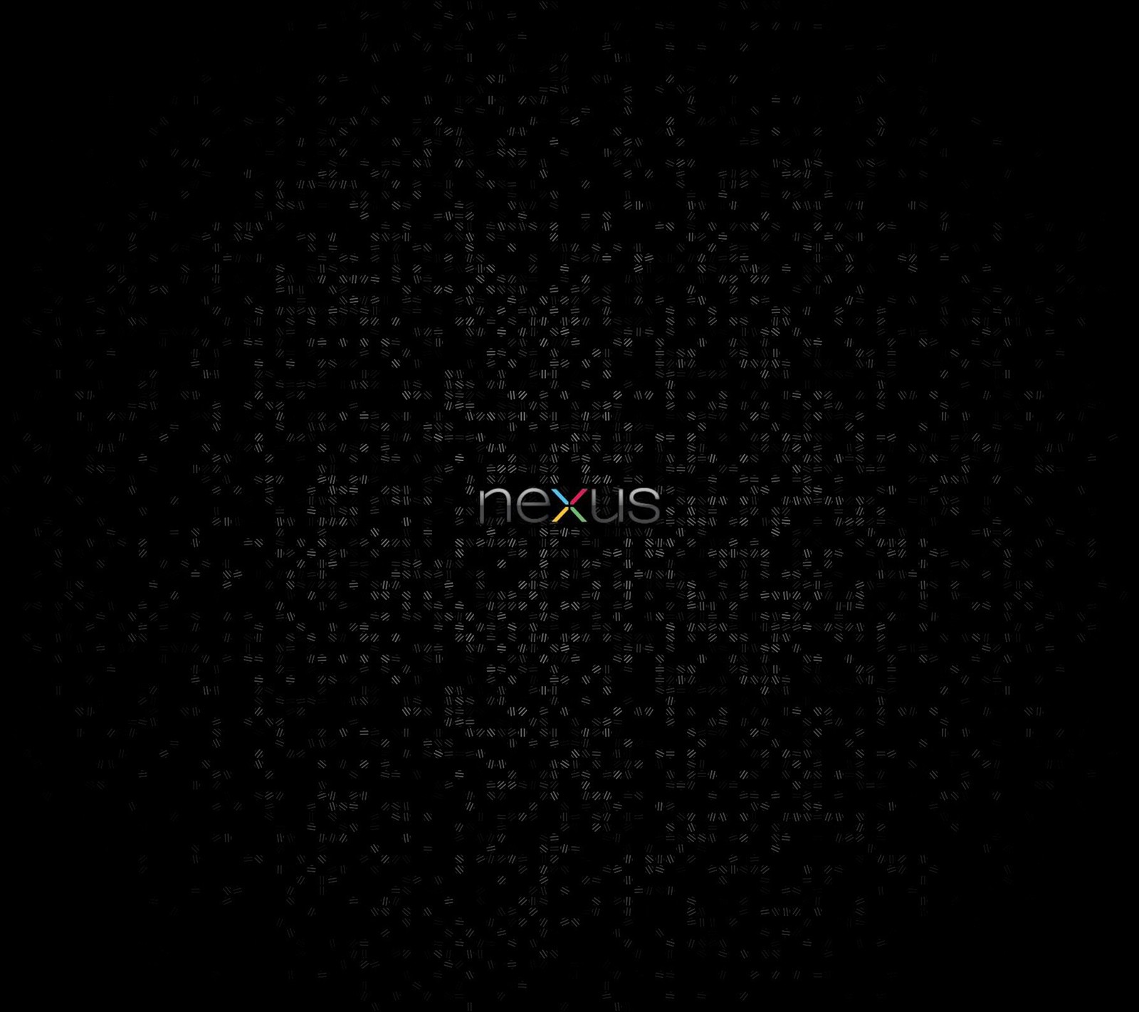 A black background with a pixel pixel pattern and the word nexus (android, dot, glass, google, lg)