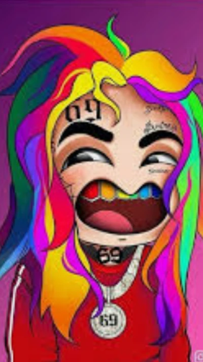 69, 6ix9ine, caricatura, genial, divertido