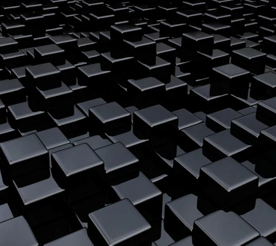 3d, black, blocks, cubes