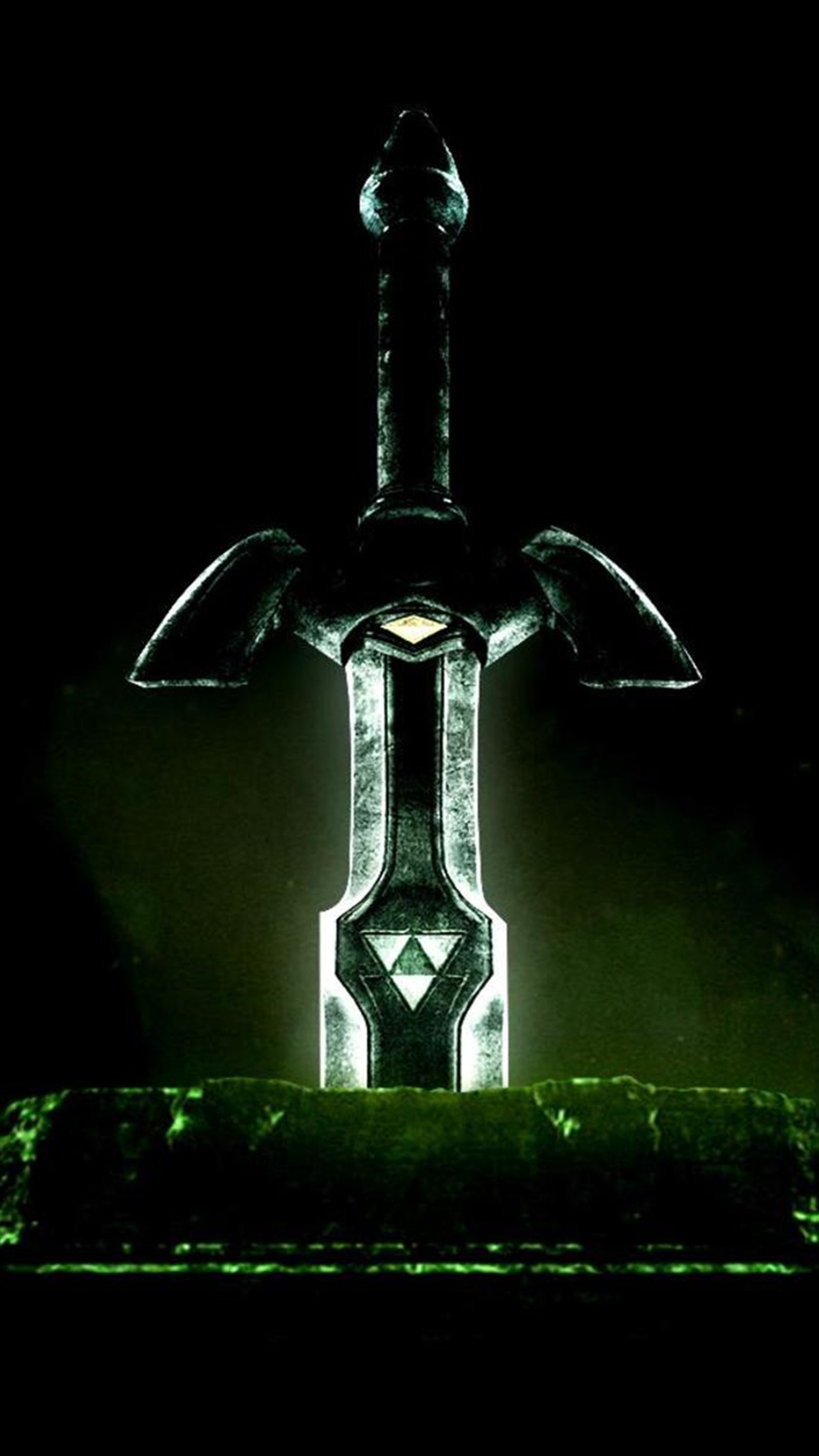 A close up of a sword with a glowing sword on it (adventure, game, sword, zelda)