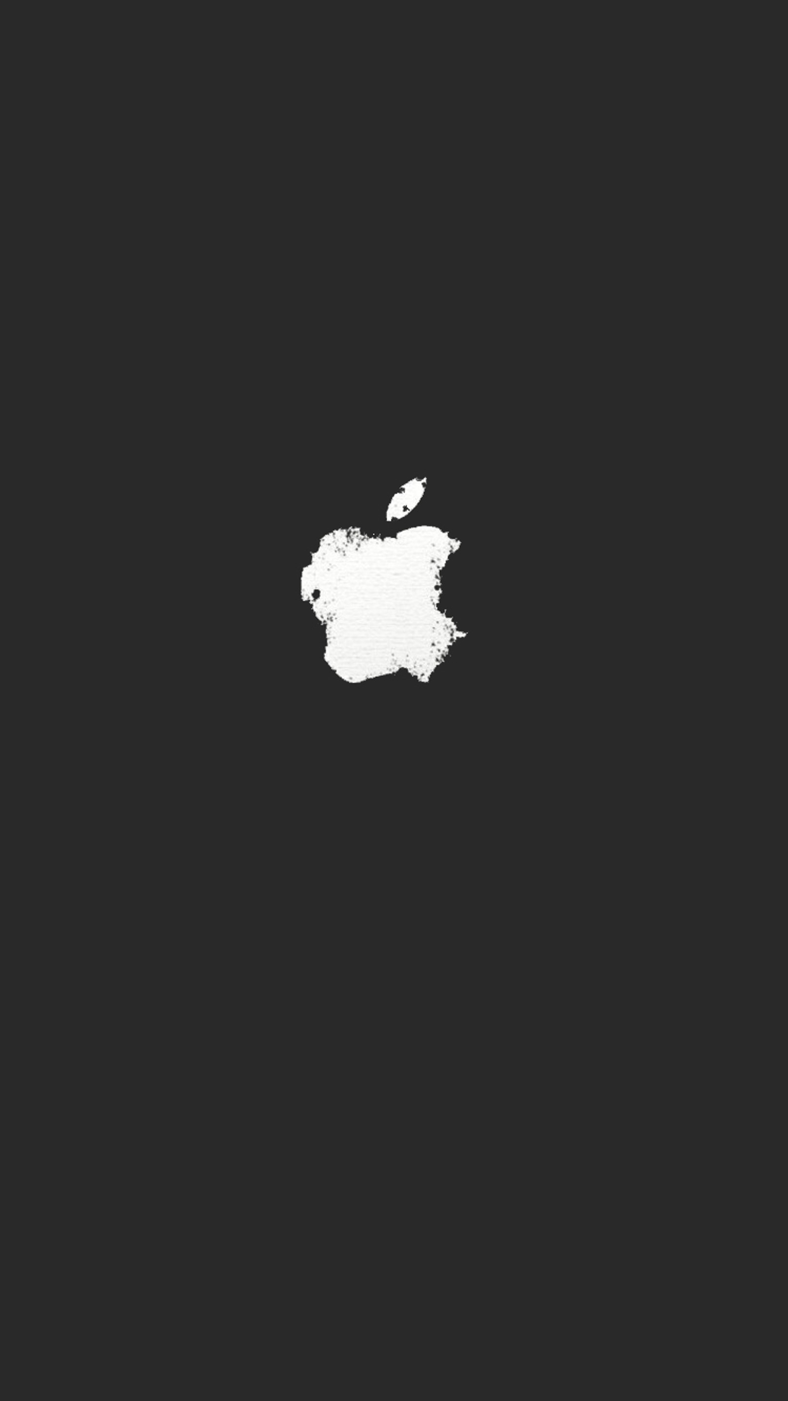 Logo apple sur un fond noir avec une tache blanche (pomme, design, allemagne, iphone, iiphone)