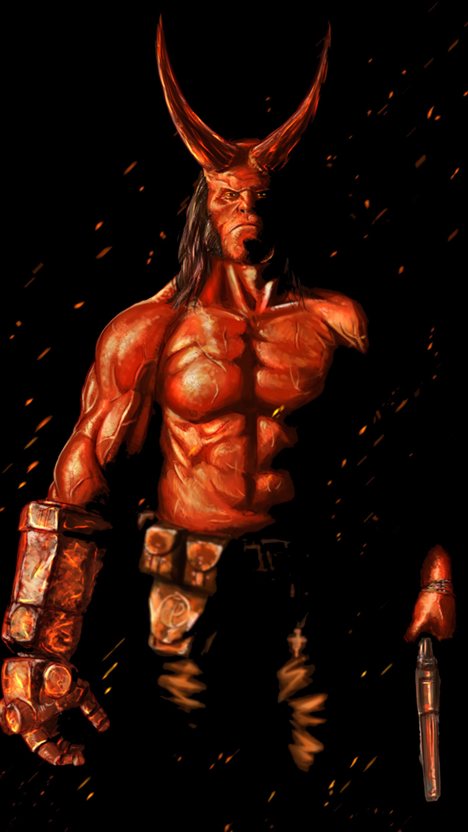 Baixar papel de parede demônio, hellboy, vermelho