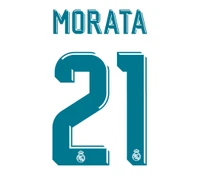 Camiseta Morata 21 - Kit da Liga dos Campeões do Real Madrid