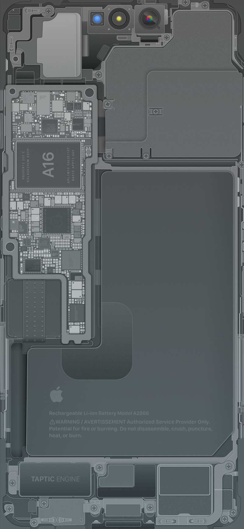 Крупный план мобильного телефона с маленьким экраном (айфон 13, iphone 13, яблоки, технология, инжиниринг)