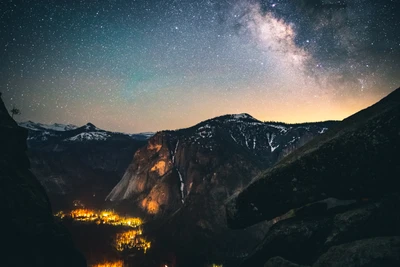 star, mountain, nature, mountainous landforms, night