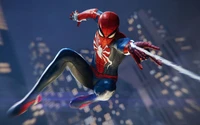 Spider-Man Action Figure in Dynamic Pose from Insomniac Games' Video Game Series