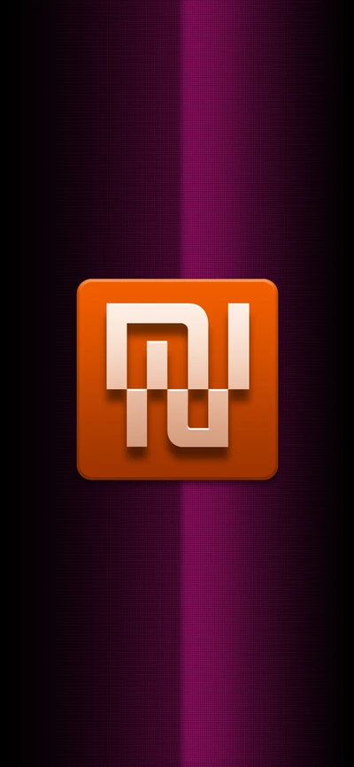 Logo de Xiaomi en gráficos vibrantes de naranja y púrpura