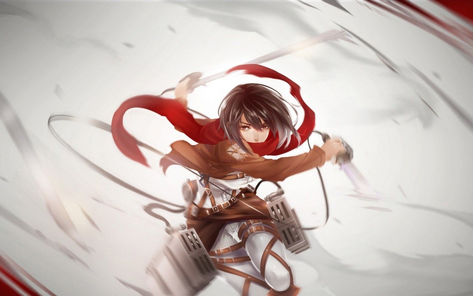 mikasa ackerman, levi, attack on titan, anime, art wallpaper