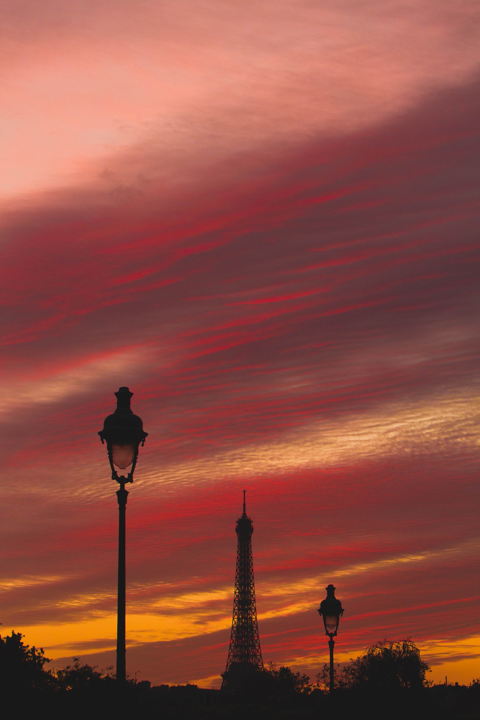 Lade turm, sonnenuntergang, paris, morgen, abend Hintergrund herunter