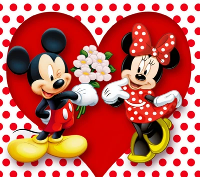 para você, coração, amor, mickey mouse, minnie mouse