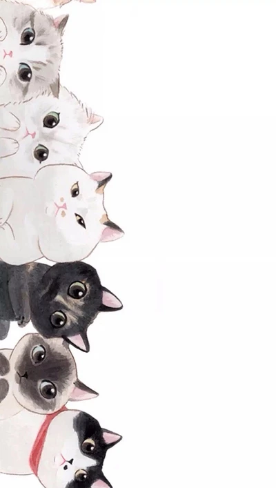 Ilustrações encantadoras de gatinhos adoráveis