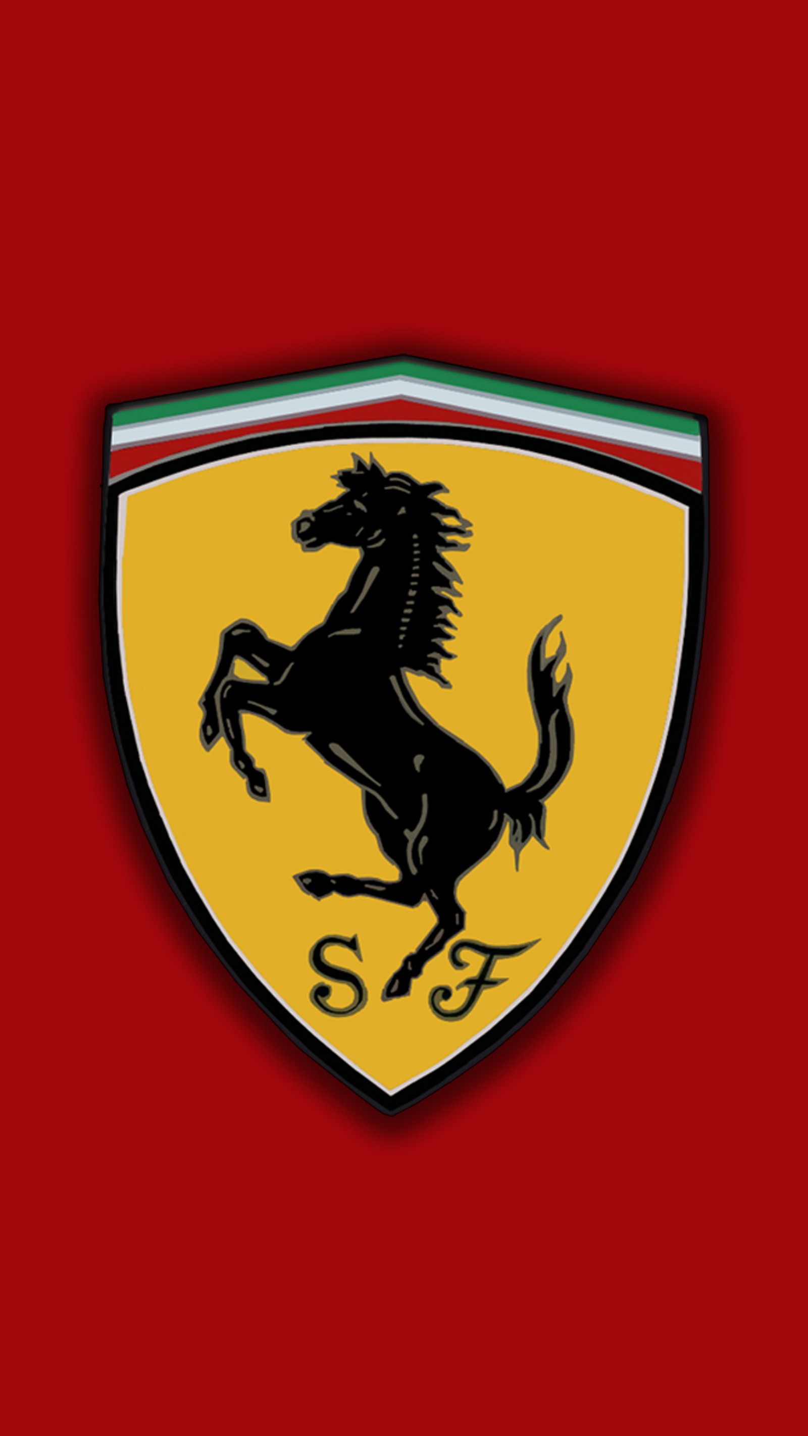 Ferrari-logo auf rotem hintergrund (marke, auto, klassisch, ferrari, ferarri)