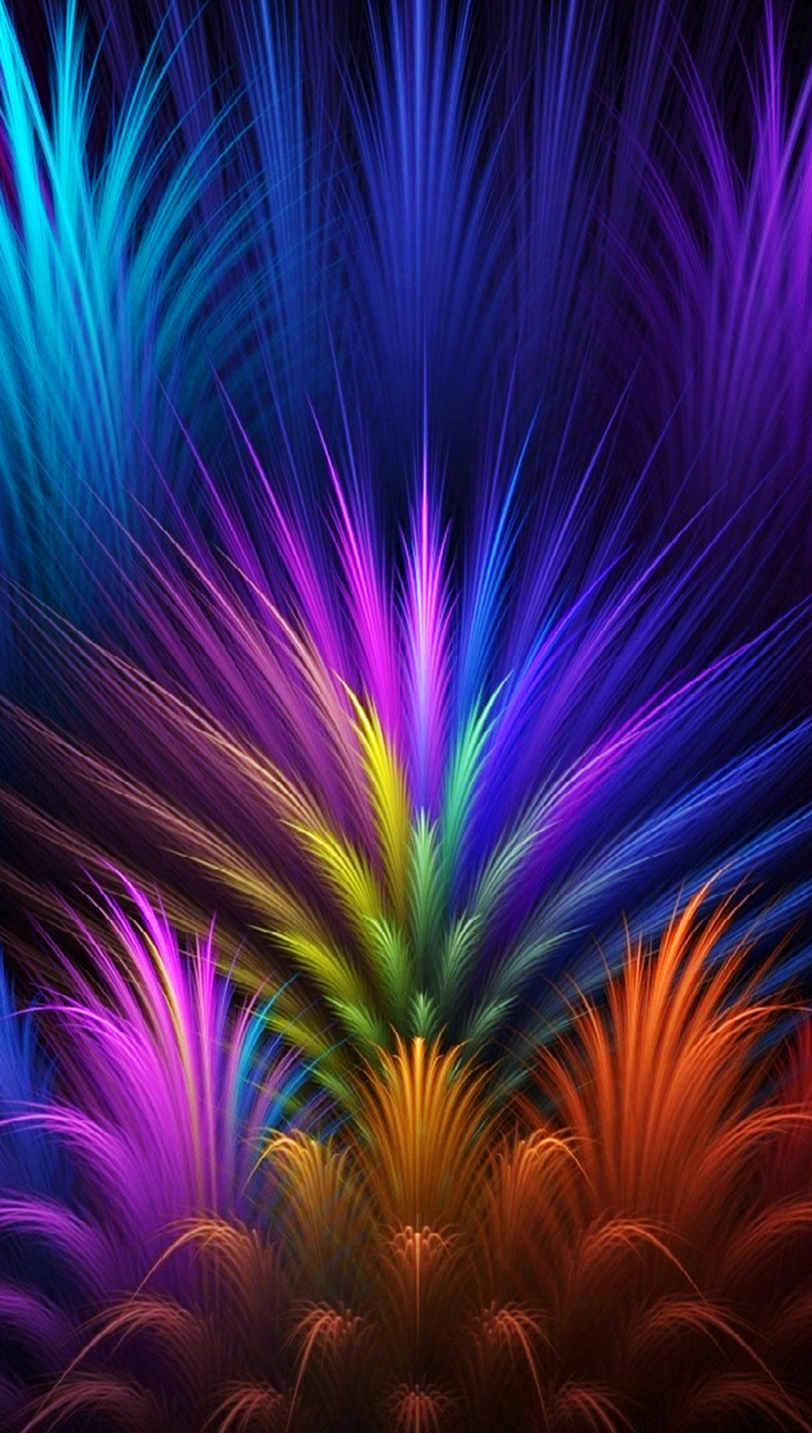 A close up of a bunch of colorful flowers on a black background (abstract, colorful, rainbo)