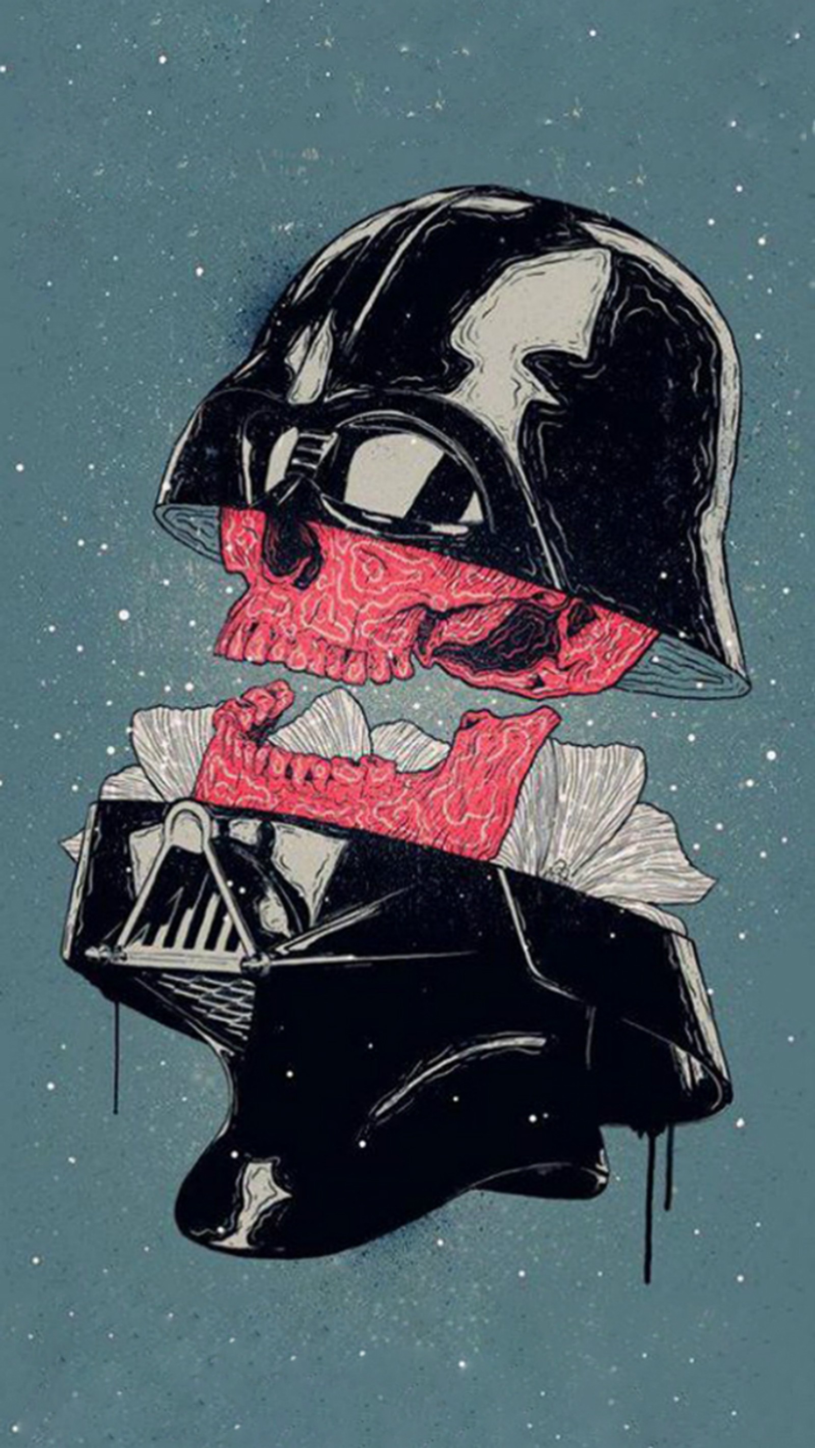 Рисунок дарта вейдера со skull на лице (лорд вейдер, lord vader, звёздные войны, star wars)