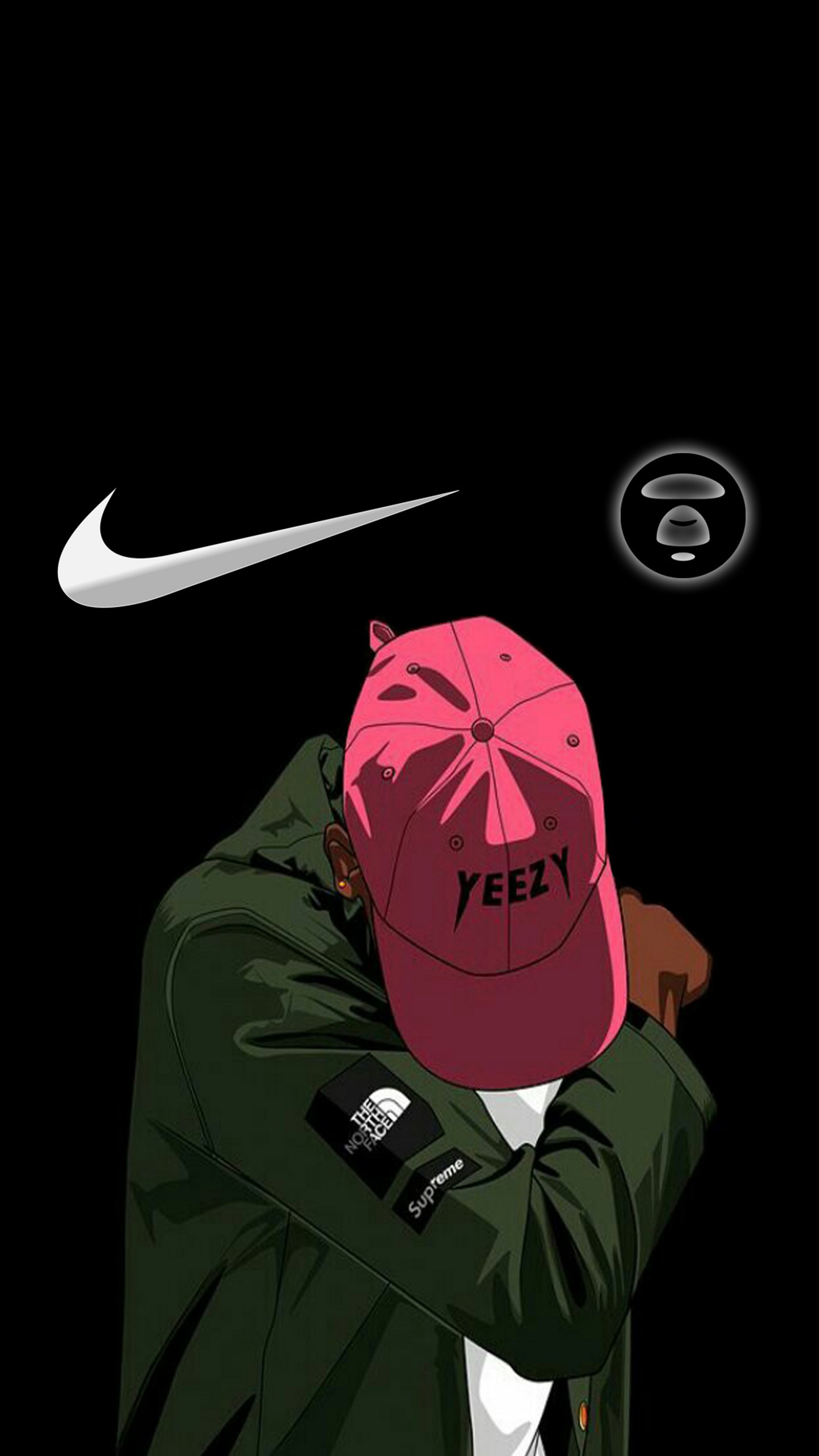 Nike air max cap with a pink hat on a black background (clothesshoes, fsnci)