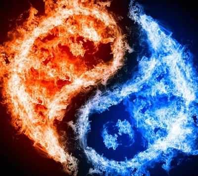 Yin-Yang von Feuer und Eis