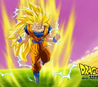 Скачать обои dragon ball z, goku, ssj3