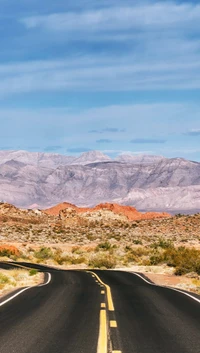 mountain, road, sky