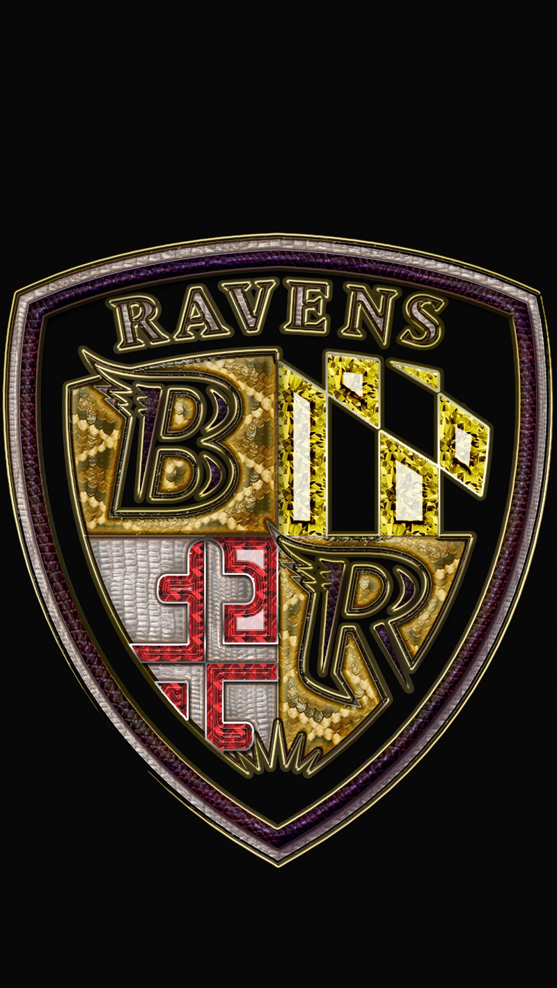 Крупный план логотипа baltimore ravens на черном фоне (франклин, луизиана, streetclicktv, thedarklord)