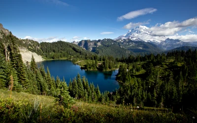 гора рейнир, mount rainier, озеро юнис, eunice lake, пейзаж