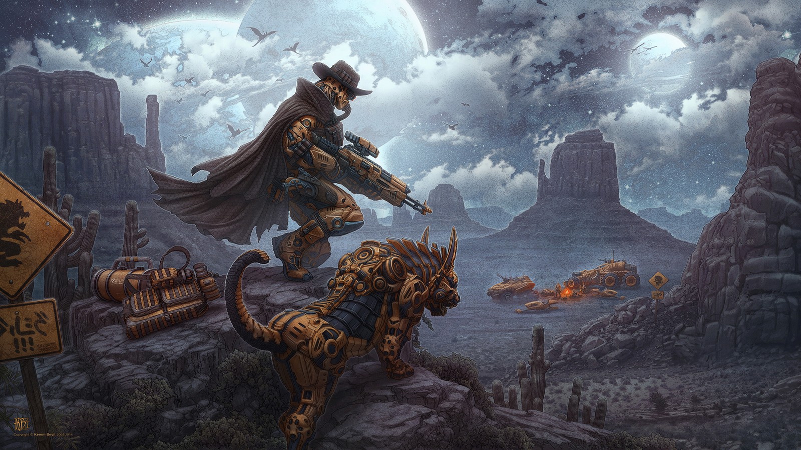 steampunk, sci fi, cowboy, art wallpaper