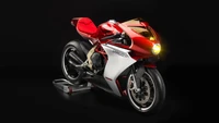 MV Agusta Superbike: Impressionante Motocicleta de Corrida Vermelha