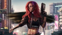 cyberpunk, guns, sci fi, girls