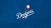 los angeles dodgers, baseballmannschaft, major league baseball mlb, 5k, blauer hintergrund