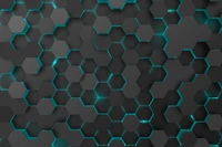 Electric Blue Honeycomb Pattern on Dark Background