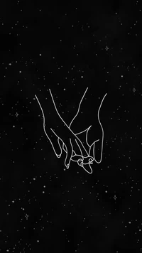 Cosmic Connection: Hands Intertwined in the Depths of Space