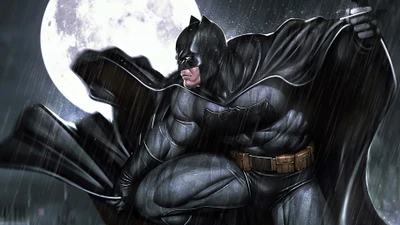 Batman in the Rain: Guardian of Gotham City