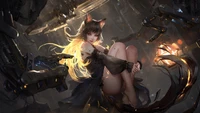 anime, fantasy, neko, girls wallpaper