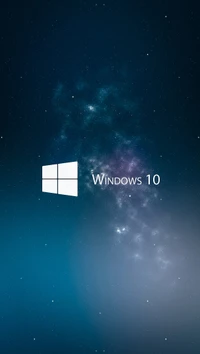 Logo de Windows 10 sur un fond cosmique