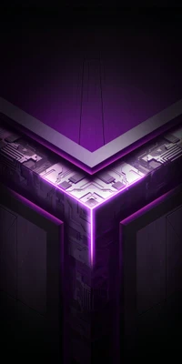 Design du Asus ROG Phone avec éclairage violet futuriste et motifs de circuits