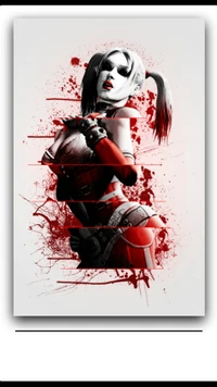 Harley Quinn: Dark Elegance in Red and White