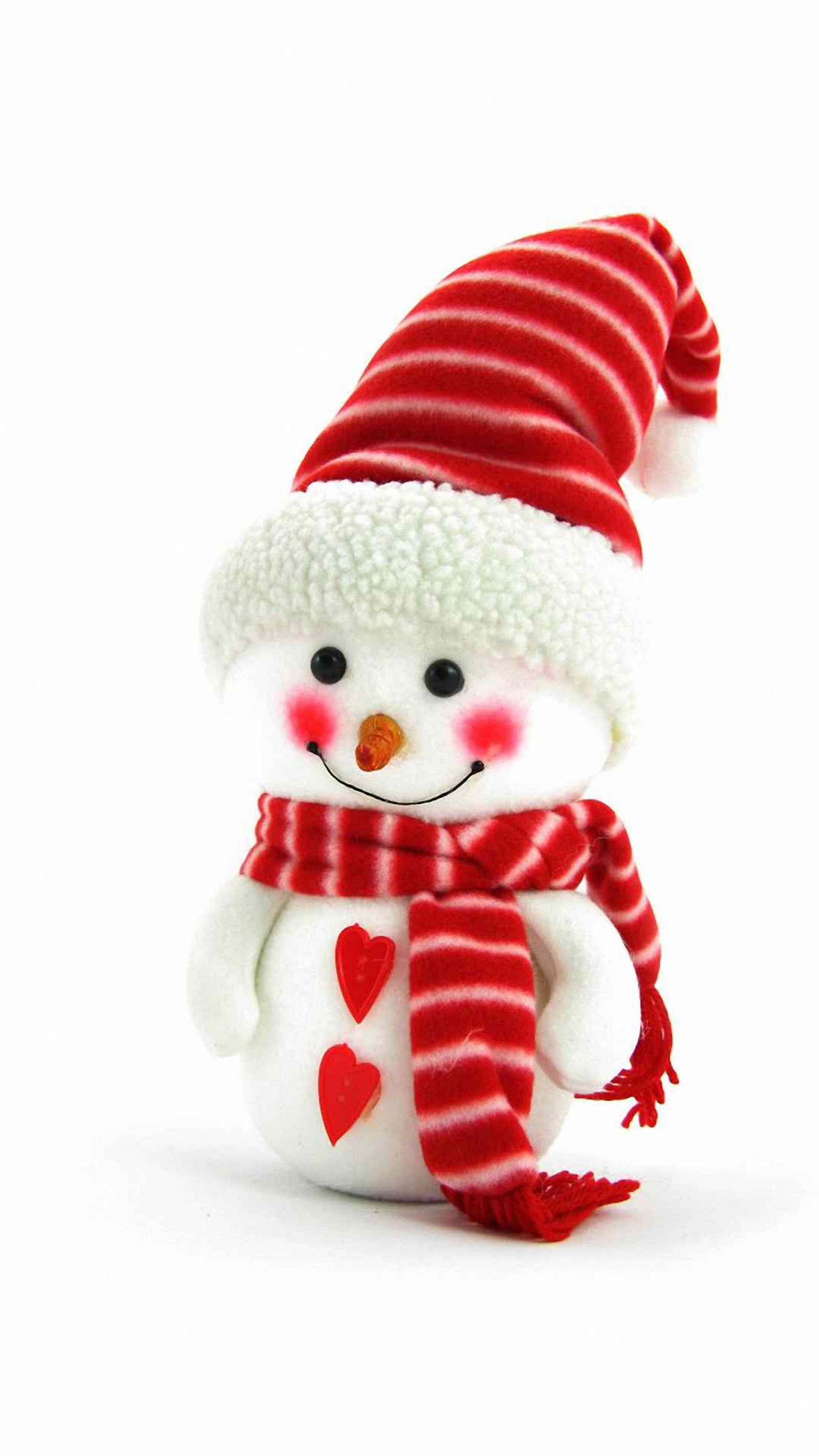 Um pequeno boneco de neve com um cachecol e chapéu vermelho e branco (fofo, boneco de neve fofo, hd, coração, amor)