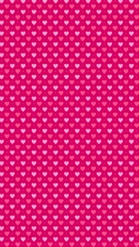 Corazones pequeños sobre un fondo rosa vibrante