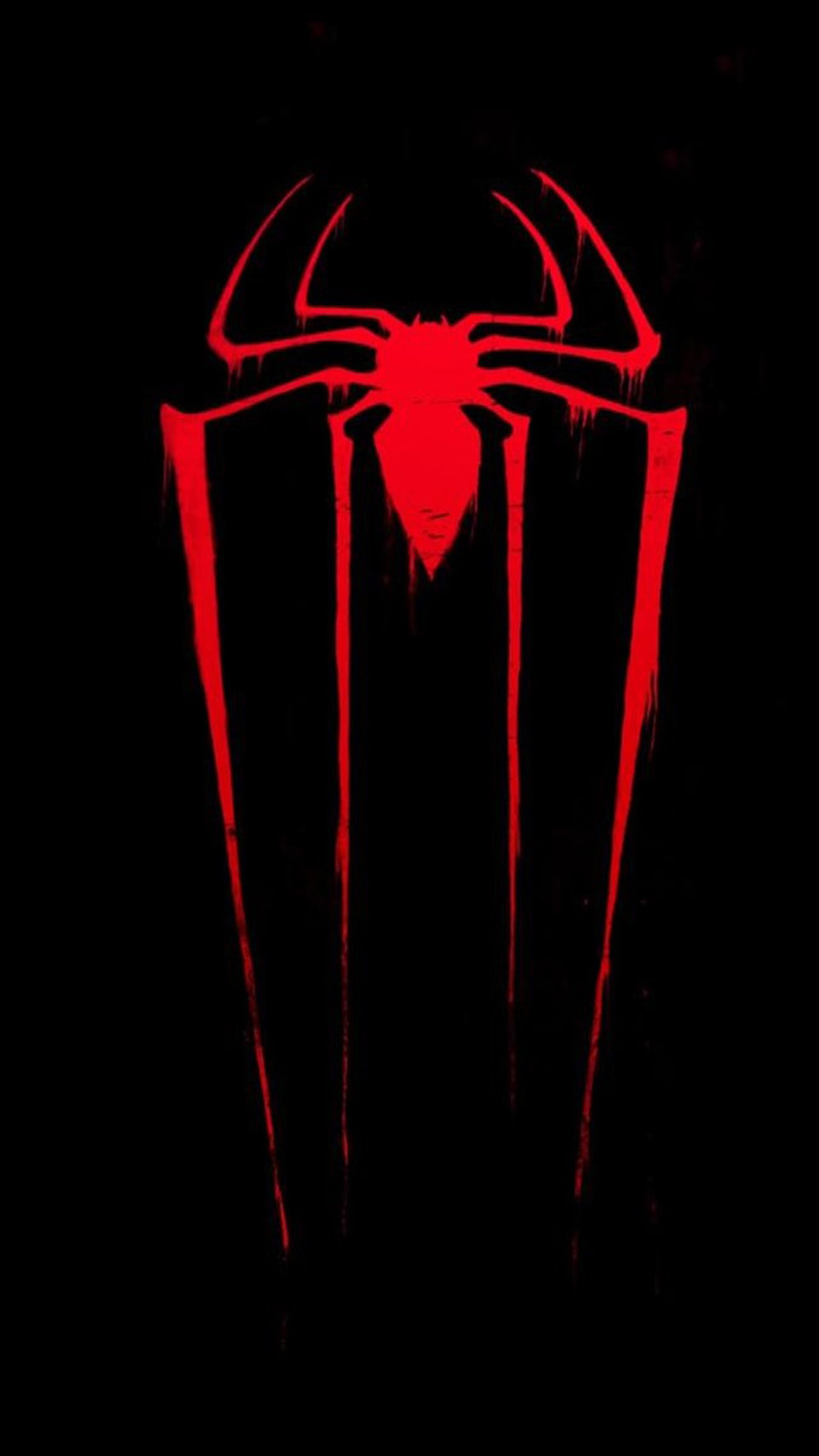 Le logo de l'incroyable spider-man sur fond noir (rouge, araignée)