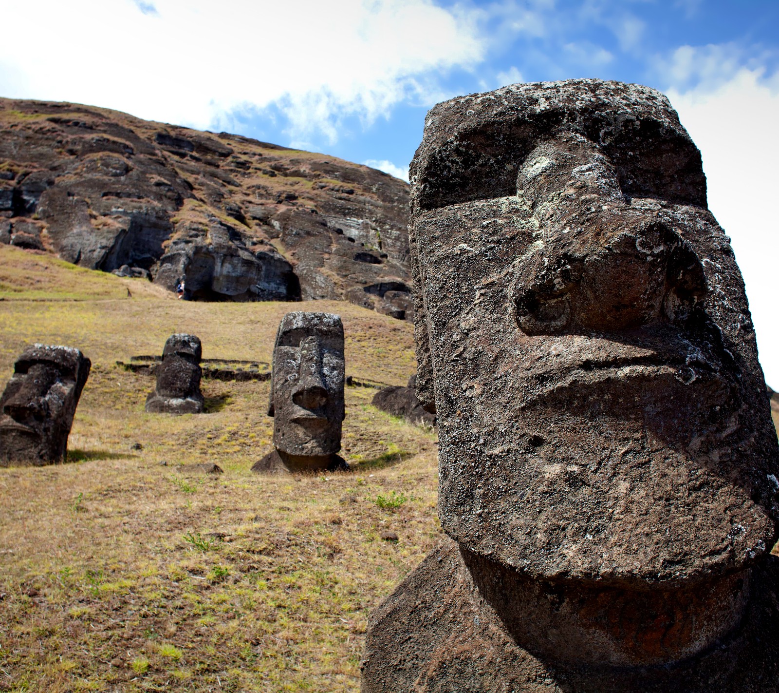 Descargar fondo de pantalla chile, isla de pascua, cabeza, estatuas