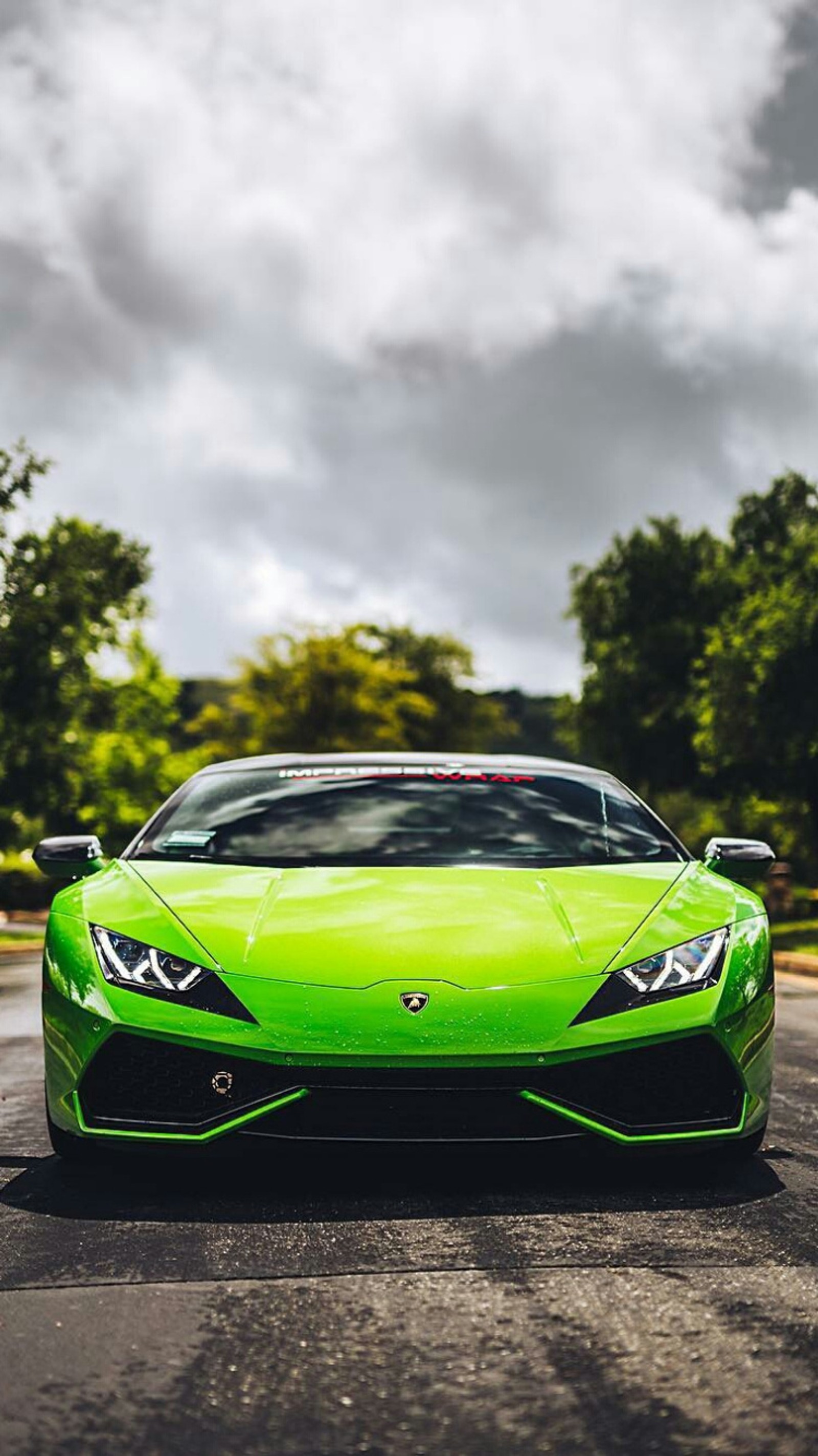 Téléchargez le fond d'écran vue de face, vert, huracan, lambo, lamborghini