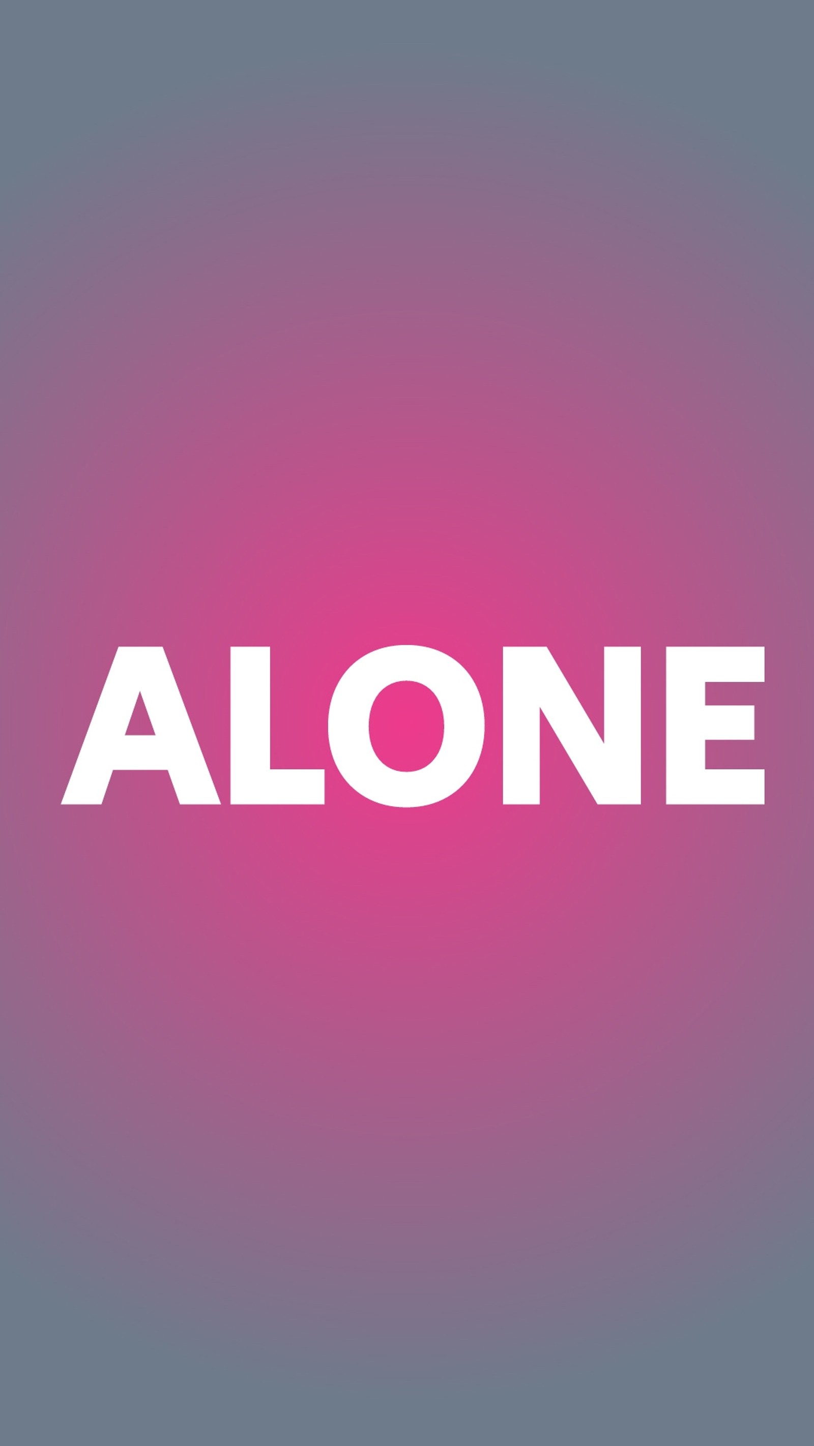 A close up of a pink and blue background with a white text alone (alone, boy, girl, hope, loneliness)